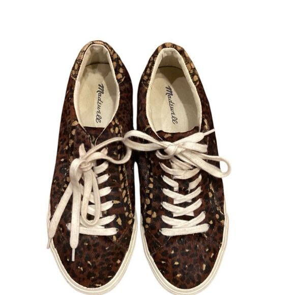 Madewell Sidewalk Low-Top Sneakers in Painted Leopard Colorblock Calf Hair 8 - Picture 4 of 11